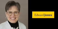 Beth Duffy smiling with Edward Jones logo