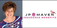 Jessalyn Pito smiling next to the logo for JP Maven Insurance Benefits